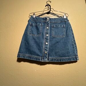 GAP Indigo Button-Front Denim A-Line Skirt